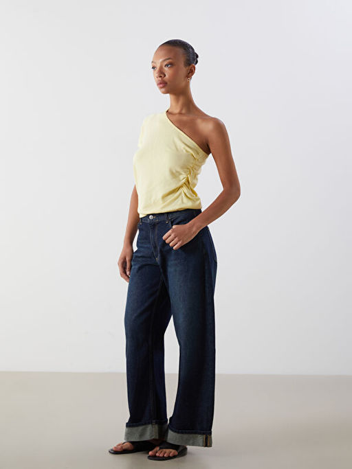 Tek Omuz B?zg?l? Bluz