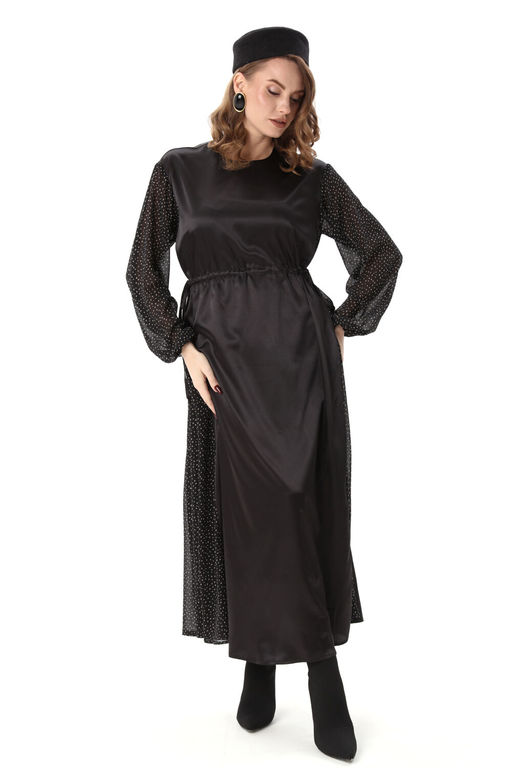 Платье NIKVA н991-4 чёрный и белый горох  фото 6