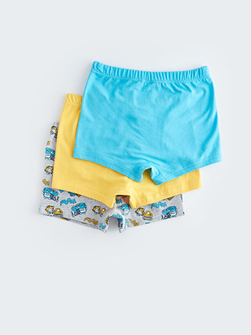 Bask?l? Pamuklu Erkek ?ocuk Boxer 3l? - Waikiki фото 2