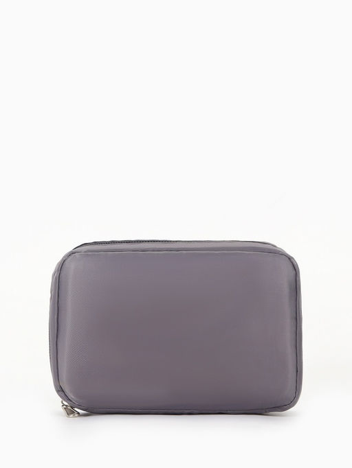 Косметичка дорожная на молнии с карманом, на подкладке, серая - Simaland фото 5