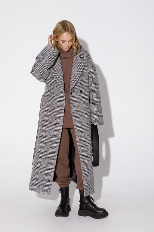 Пальто Pirs 4990 клетка  фото 3