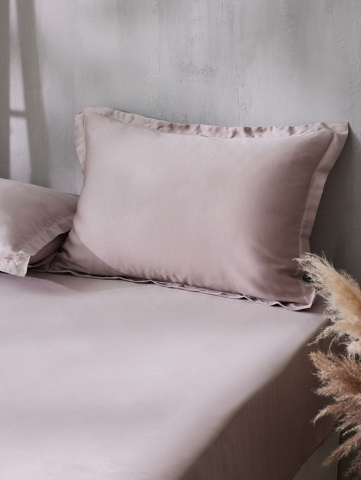 Наволочка SL Home Tencel, 50×70+3 см, пудра, тенсель, эвкалиптовое волокно 100%