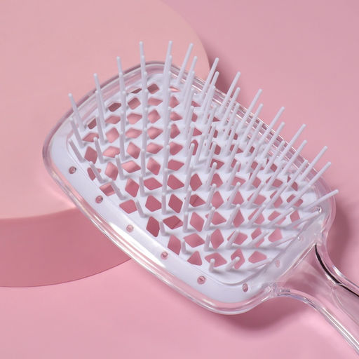 Расчёска массажная, широкая, продуваемая, 8.5×20.5(±1) см, прозрачная