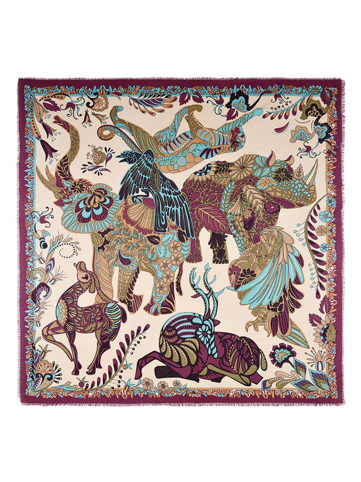 Платок жен. шелк+шерсть+мод 120х120 E16-7275-08 - Eleganzza фото 2