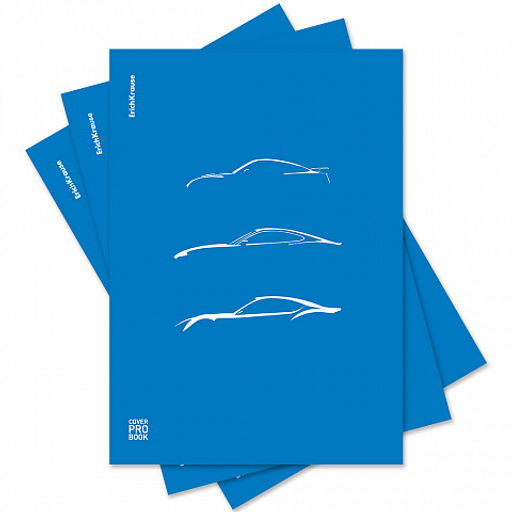 Цена за 3 шт. Тетрадь общая ученическая с пластиковой обложкой на скобе ErichKrause Mirage, синий, А4, 48 листов, клетка_MIX-PACK