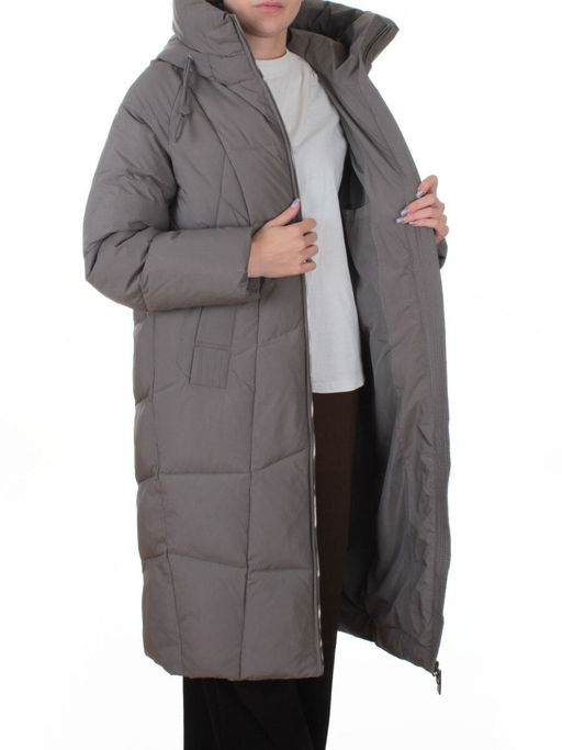 8855 GRAY Пальто зимнее женское (200 гр. холлофайбер)