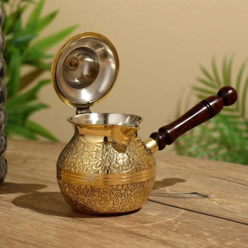 Турка с крышечкой 17х23х10 см, латунь, объем 375 мл