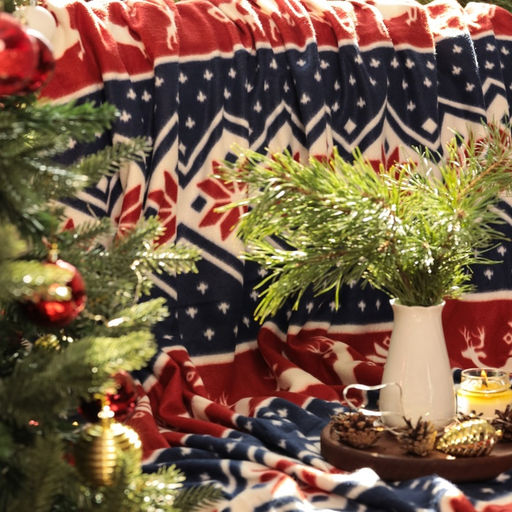 Плед флисовый новогодний Экономь и Я. Олени, 150?130 см