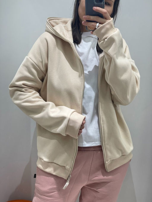 308 Зип толстовка оверсайз, беж - Knitka wear фото 8