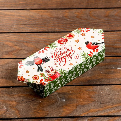 Цена за 5 шт. Подарочная коробка Конфета Снегири, 10 х 20 х 4,3 см - Simaland фото 3