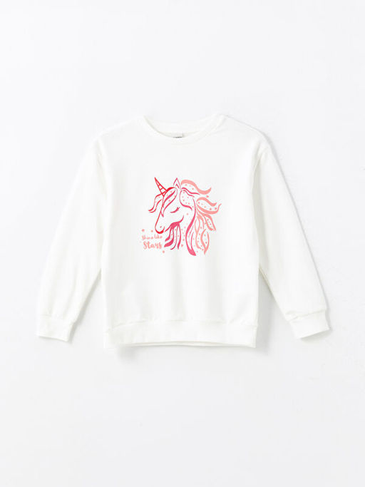 Bisiklet Yaka K?z ?ocuk Sweatshirt