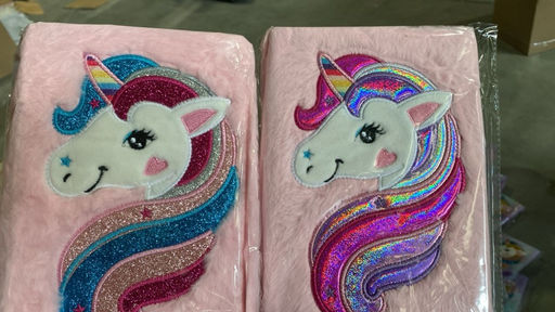 Блокнот плюшевый "Unicorn head", pink mix, 21х14,5 см, плотность 80 гр.