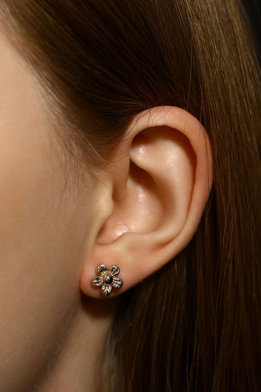 Цена за 2 шт. Пусеты 12 пар One year, летний день, цветные в золоте