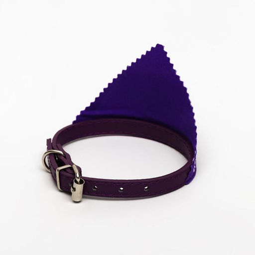 Ошейник с косынкой 32 х 1 см, ОШ 22-28, фиолетовый - Пижон фото 2