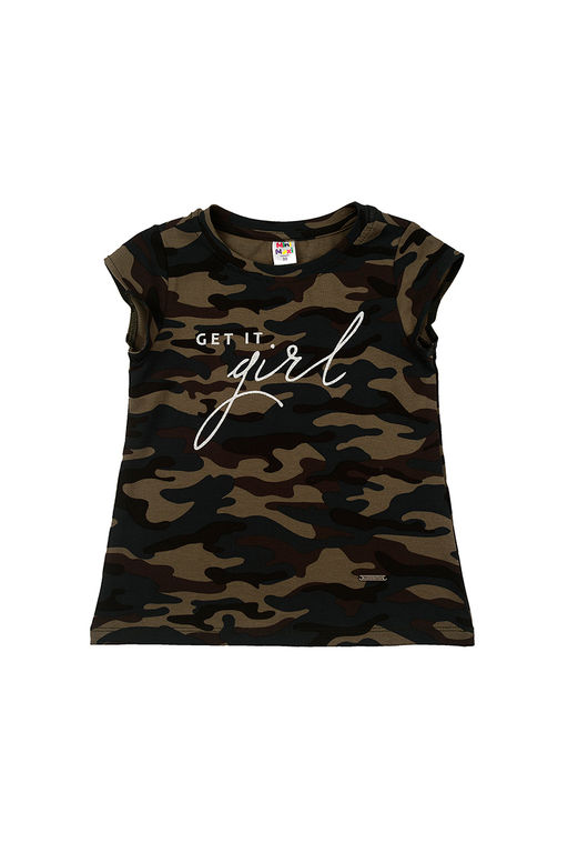 Футболка для девочки	 UD 4574 хаки - Mini maxi фото 2