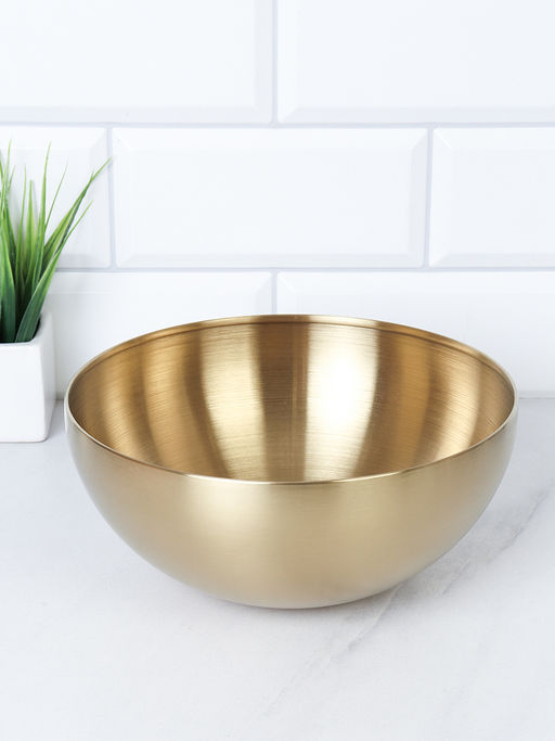 Чаша-салатник 2 л металл Золотая 20х10 см / G-99 /уп 120/ 0,22/ 201 - Галеонтрейд фото 2