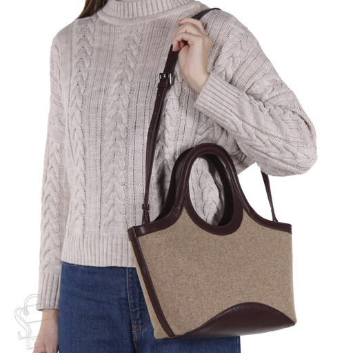 Сумка женская кожаная 56082BD camel Baidou/30 в Новосибирске