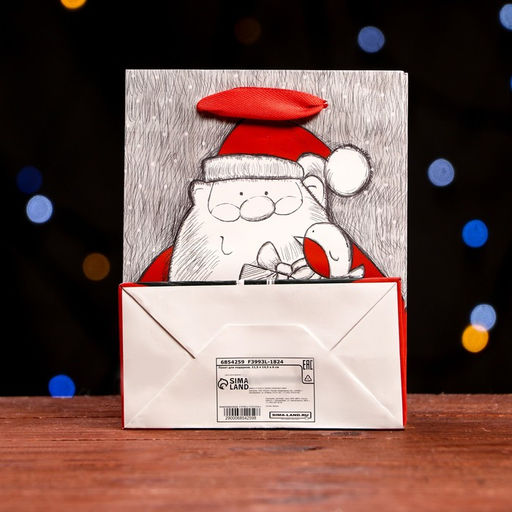 Цена за 12 шт. Пакет ламинированный Подарки Деда Мороза 11,5 х 14,5 х 6 см - Simaland фото 2