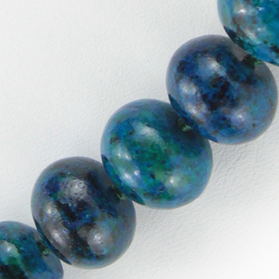 Бусы хризоколла (иск), разноразмерные бусины 10...20мм, короткие 50см