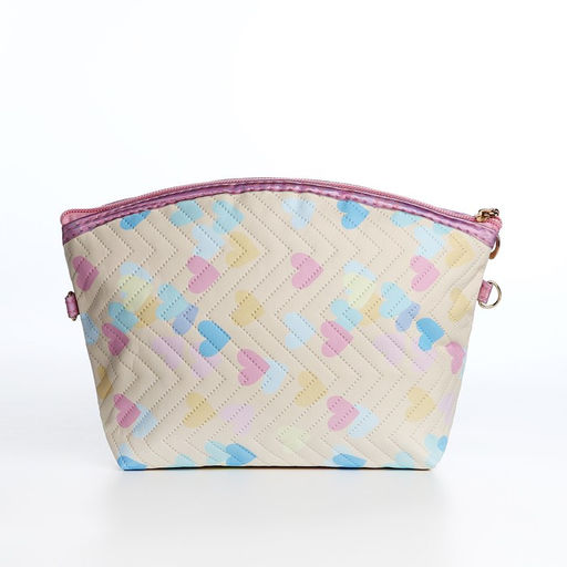 Сумка детская Сердца для девочки, на молнии, жёлтая