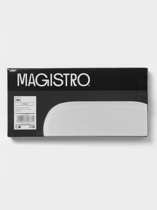 Блюдо сервировочное Magistro White Snow, 24.5×11×1.5 см, фарфор, белое