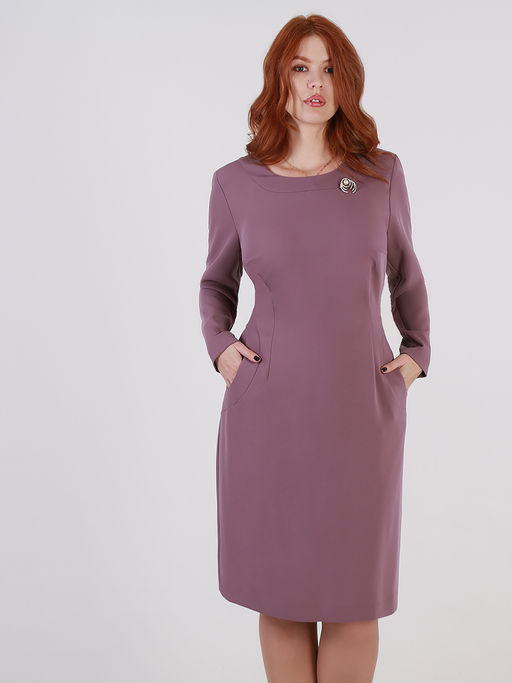 ШАРМ Текс 699.С1 Платье+ брошь - Almond фото 2