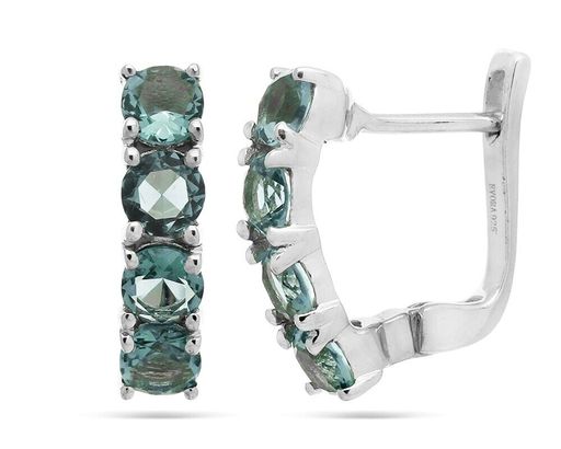 Серьги из серебра лондон топаз кварц, Монако