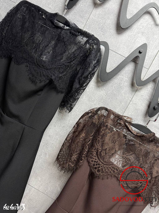 Платье двойка с съемным кейпом из кружева - Bruno фото 3