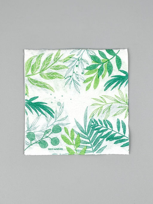 Цена за 3 шт. Салфетки бумажные однослойные «Узоры природы», 24×24 см, 50 шт.