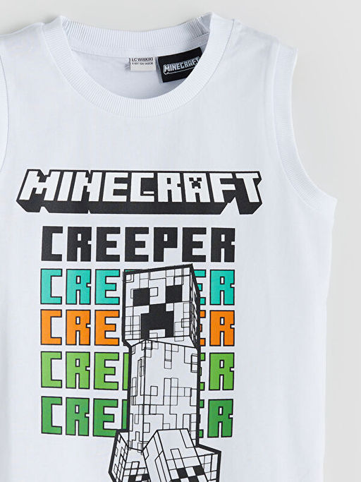 Bisiklet Yaka Minecraft Bask?l? Erkek ?ocuk Atlet
