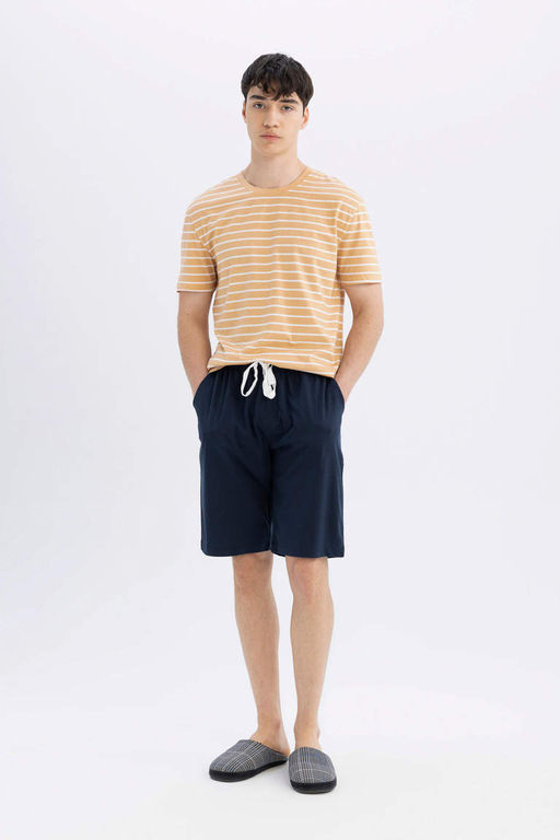 Regular Fit Cizgili K?sa Kollu Sortlu Pijama Tak?m? - Defacto фото 3