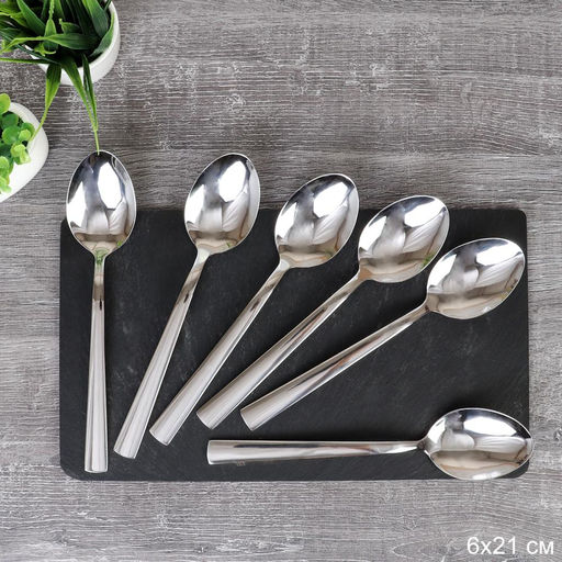 Ложка столовая 6 штук Серебро 17 Spark/ MJK3 /уп 100/410/шлифовка глянец - ГалеонТрейд фото 2