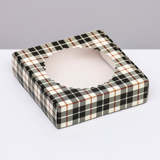 Цена за 2 шт. Коробка сборная с окном, «Мужской», 11.5×11.5×3 см