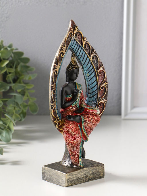 Фигура полистоун «Будда в ярком одеянии в капле», 4.6×10×20.7 см