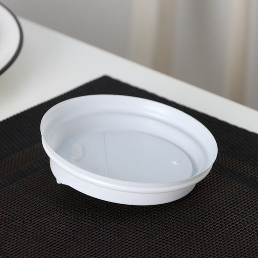 Цена за 100 шт. Крышка одноразовая для стакана белая, с клапаном, d=9 см - Simaland фото 5