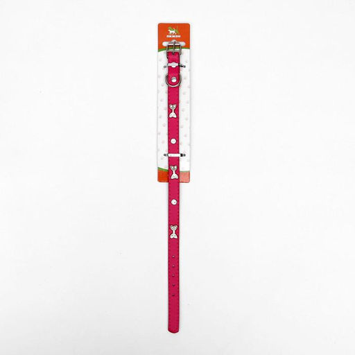 Ошейник Бантики и стразы,38 х 1,5 см, ОШ 27-33, розовый - Пижон фото 6