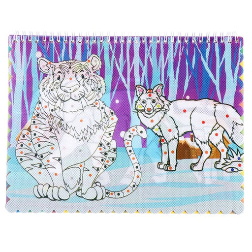 Книжка-раскраска многоразовая «Животные» фломастеры 12 цветов, 3D очки, бутылочка для воды