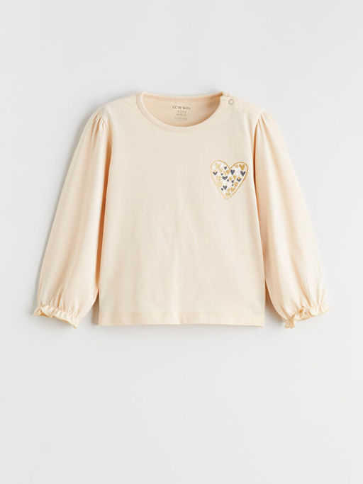 Kalp Bask?l? K?z Bebek Bluz ve Tayt