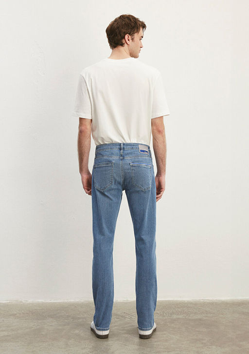 Marcus Premium Blue Indigo Mavi Jean Pantolon  фото 4
