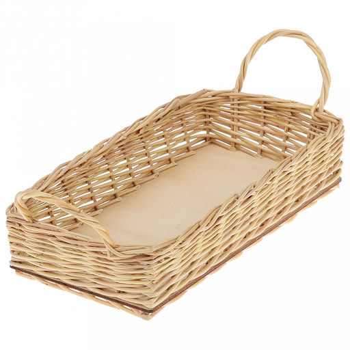 Корзина-сухарница Хлебная 26х14х5/9см, фанерное дно, стенки из ивовой лозы, ручное плетение (Россия) - Домашняя мода фото 2