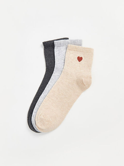 Bask?l? Kad?n Soket ?orap 3l?