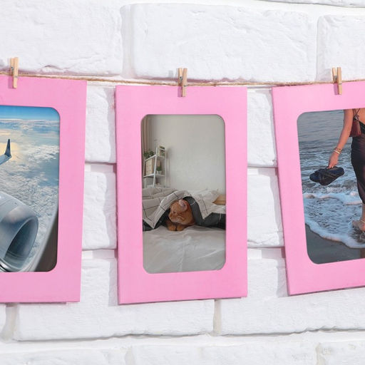 Гирлянда для фотографий с прищепками «Розовая», 6 шт.