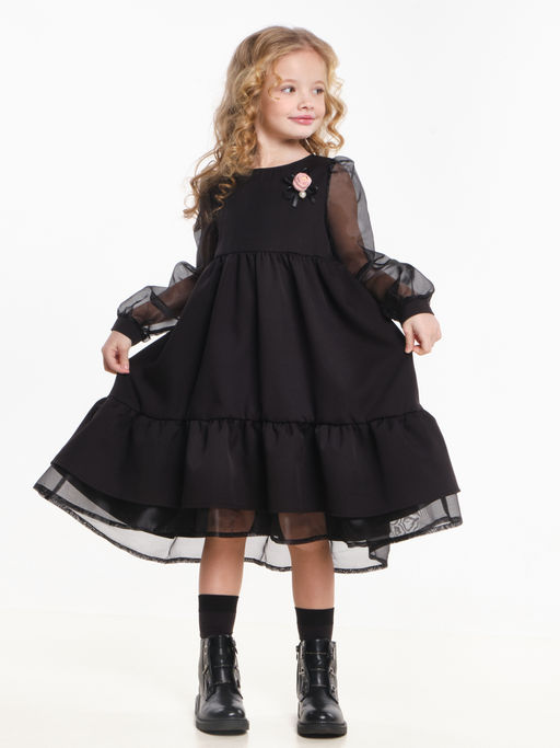 Вечернее нарядное платье с брошью UD 6967 черн/роз - Mini maxi фото 4