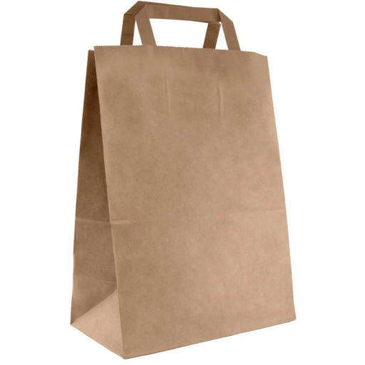 Пакет бум. с плоск.ручк.1сл.окт.28х24х14 НМ Т 80гр.1-2 цв.250шт/уп(ВАЛИКО)