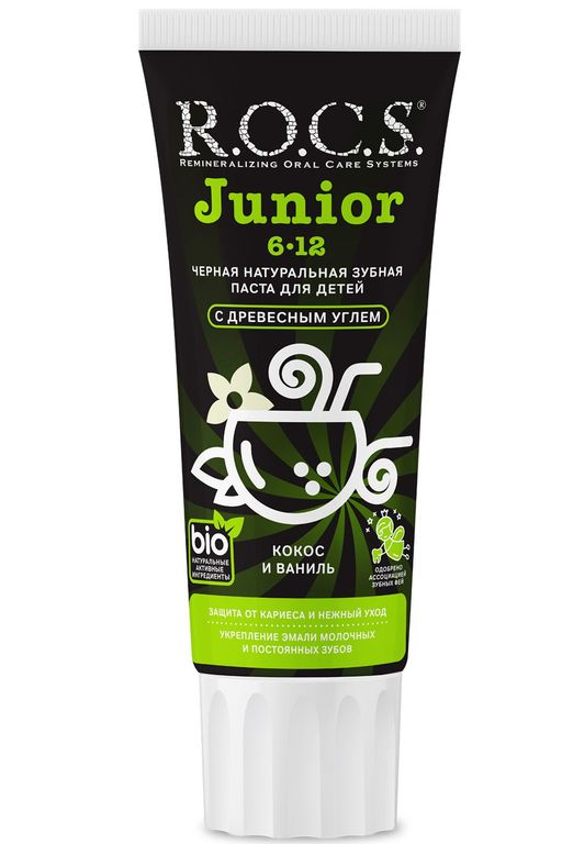 Зубная паста РОКС Junior. Кокос и Ваниль 74 гр ROCS/РОКС - R.o.c.s. фото 2