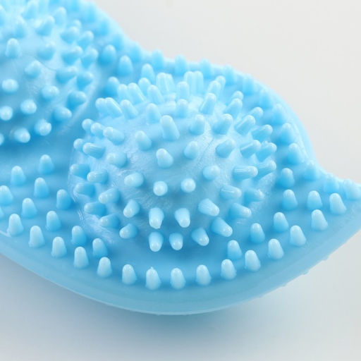 Игрушка для собак Горох, TPR, массажная, 12 х 3,5 х 5 см, голубая - Пижон фото 3