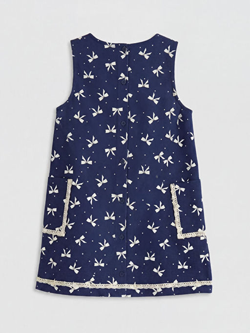 Fiyonk Bask?l? K?z ?ocuk Elbise ve Bluz