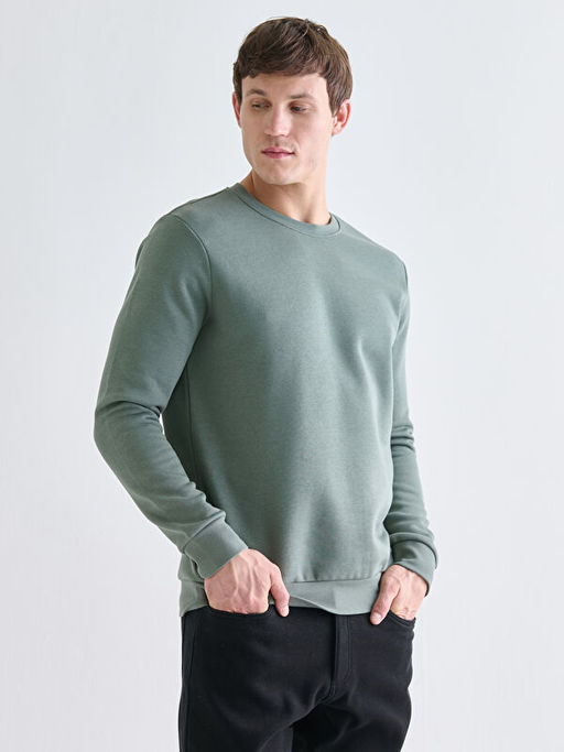 Bisiklet Yaka Erkek Sweatshirt