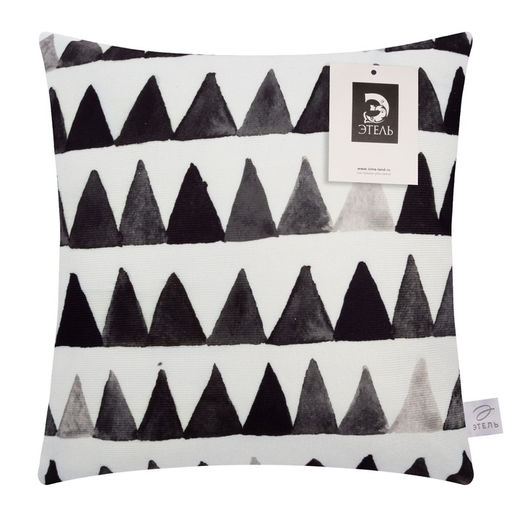 Наволочка декоративная Этель АкварельТреугольники 40 х 40 см, велюр  фото 5