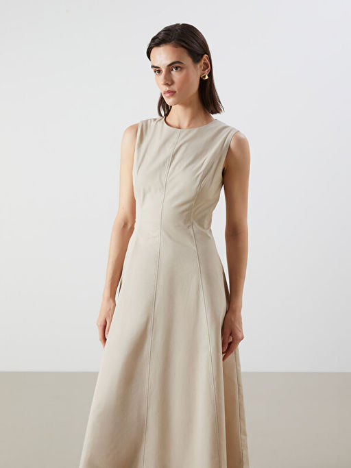 Bisiklet Yaka Poplin Belden Oturtmal? Elbise